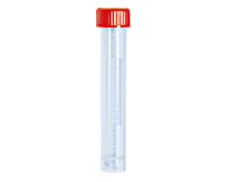 10ml Tube and Screw Cap, Red, Polypropylene, Sterile, 100/Bag