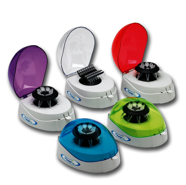 Mini Centrifuge, clear lid, with 2 rotors, 100-240V (US plug)